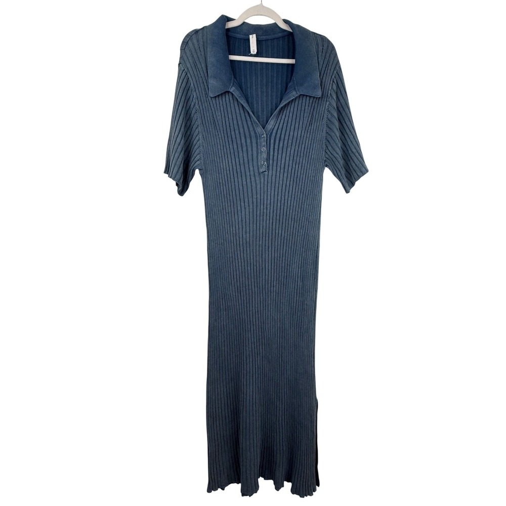 Daily Practice MORRIS SWEATER MIDI PLUS DRESS ANTHROPOLOGIE WOMEN 3X BLUE - Picture 2 of 10